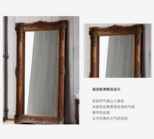 VILZSTUDIOS French Vintage Furniture Full-Length Wooden Frame Mirror Hotel Artistic Decorative Mirror Wedding Dress Store Dressing Mirror
