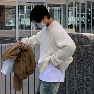 VILZSTUDIOS Korean Style Round Collar Sweaters