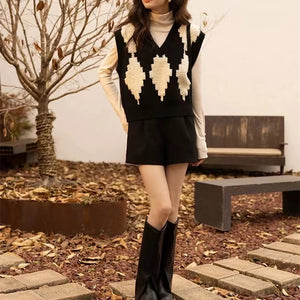 VILZSTUDIOS Cozy Loose V-Neck Knitted Vest
