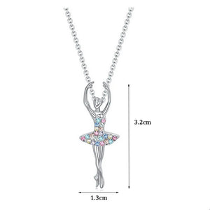 VILZSTUDIOS Crystal Zircon Charm Dancing Ballerina Necklace