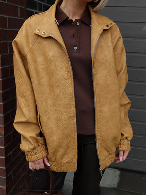 VILZSTUDIOS Stylish Loose Leather Jacket