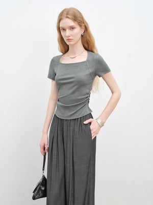 VILZSTUDIOS Slim Fit Square Neck T-Shirt