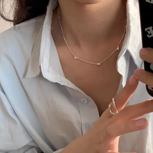VILZSTUDIOS Geometric Adjustable Chain Love Hearts Necklace