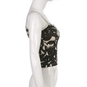 VILZSTUDIOS Eye Print Slim Crop Top