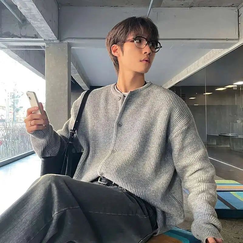 VILZSTUDIOS Knit Korean Style Loose Cardigan