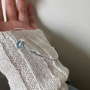 VILZSTUDIOS Blue Stone Geometric Bangle Bracelet