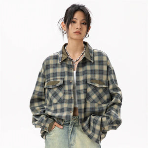VILZSTUDIOS Plaid Casual Women's Shirt