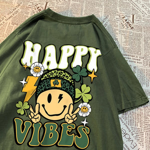 VILZSTUDIOS Happy Vibes Round Neck T-Shirt