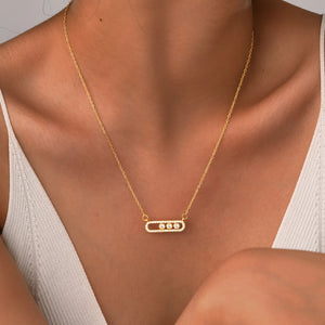 VILZSTUDIOS Square Round Zircon Pendant Necklace