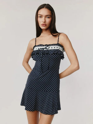 VILZSTUDIOS Chic Polka Dot Mini Dress Women Mini Dress