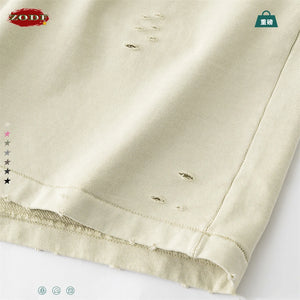 VILZSTUDIOS Retro Distressed Drawstring Cotton Shorts