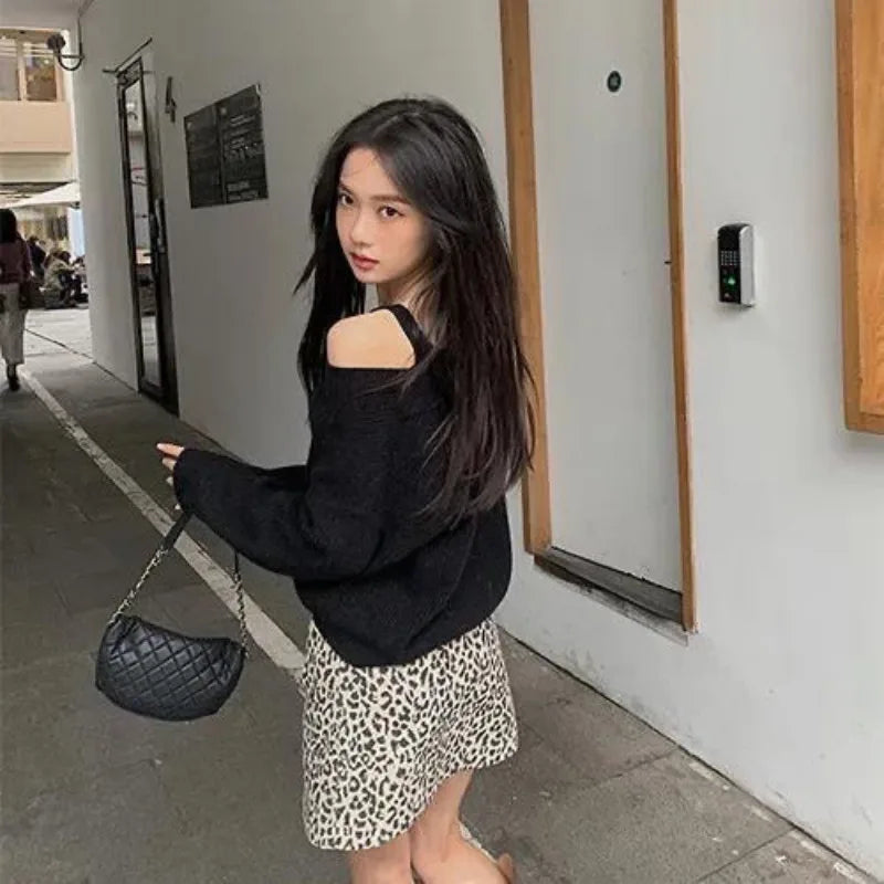 VILZSTUDIOS Loose Neck Off Shoulder Sweater