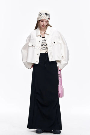 VILZSTUDIOS Golden Button Cropped Jacket