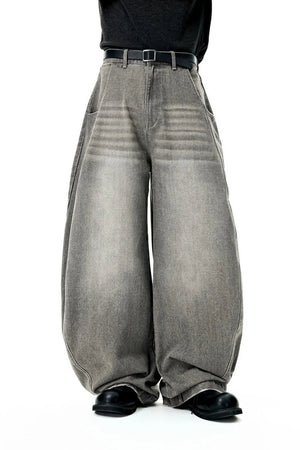 VILZSTUDIOS Oversized Washed Denim Wide Jeans