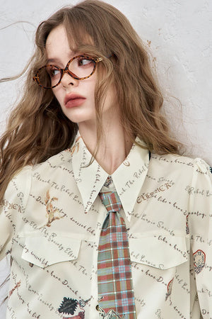 VILZSTUDIOS Stylish Casual Allover Print Long Sleeve Shirt