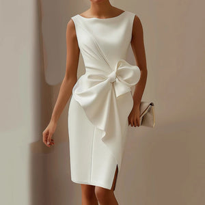 VILZSTUDIOS Elegant Hollow Bowknot Sleeveless Mini Dress