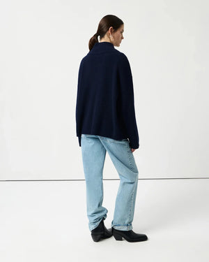VILZSTUDIOS Cozy Knitted Turtleneck Zipper Cardigan