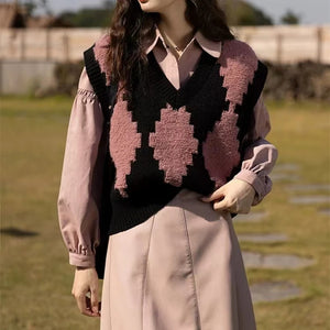 VILZSTUDIOS Cozy Loose V-Neck Knitted Vest