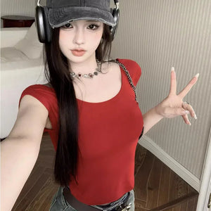 VILZSTUDIOS Stylish Sexy Backless Slim Fit T-Shirt
