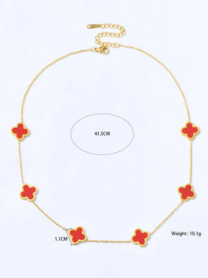 VILZSTUDIOS Elegant Stainless Steel Four-Leaf Clover Necklace