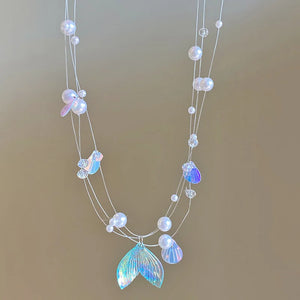 VILZSTUDIOS Vibrant Acrylic Fish Tail Beach Necklace