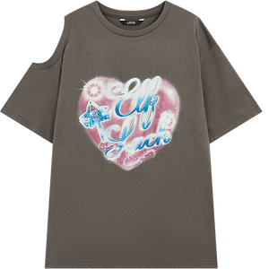VILZSTUDIOS Sweet Cool Love Print Oversize T-Shirt