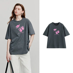 VILZSTUDIOS Cherry Printed Summer T-Shirt