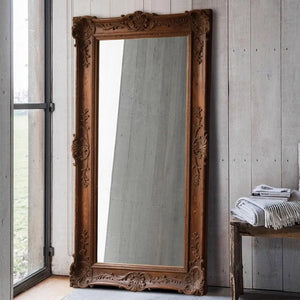 VILZSTUDIOS French Vintage Furniture Full-Length Wooden Frame Mirror Hotel Artistic Decorative Mirror Wedding Dress Store Dressing Mirror
