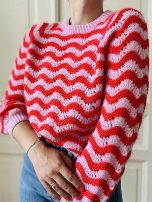 VILZSTUDIOS Striped Jacquard Knitted Sweater