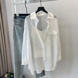 VILZSTUDIOS Lightweight Chiffon Long-Sleeve Shirt