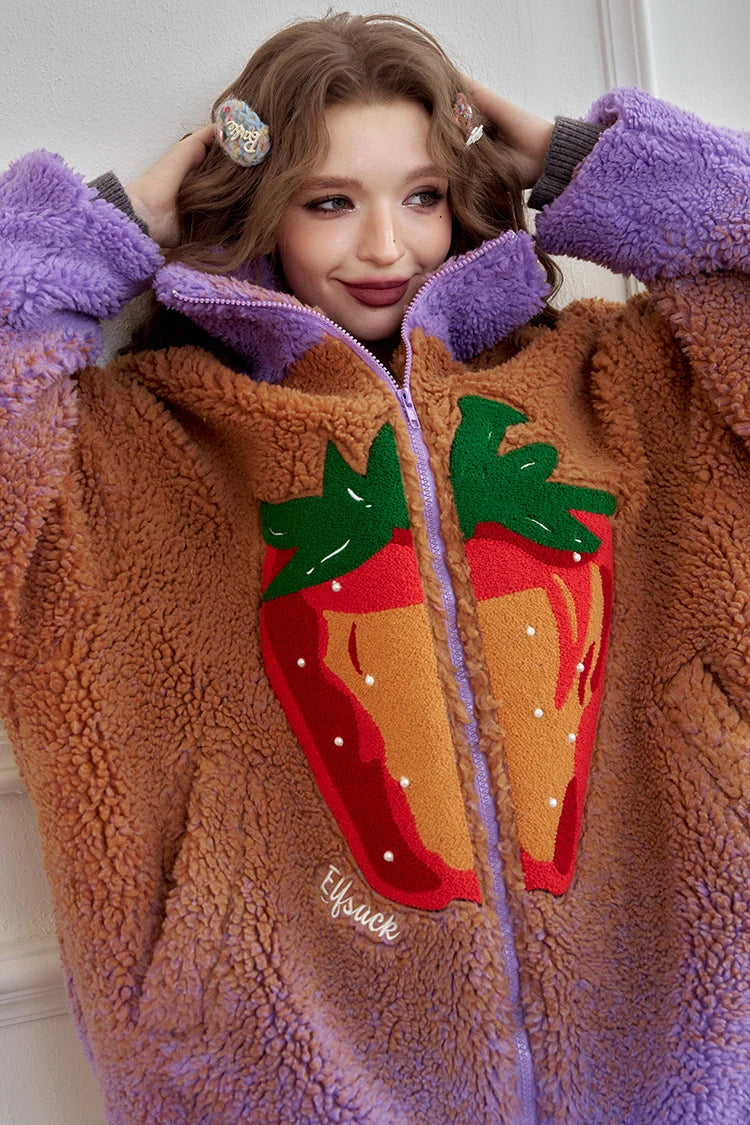 VILZSTUDIOS Signature Strawberry Gradient Fur Jacket