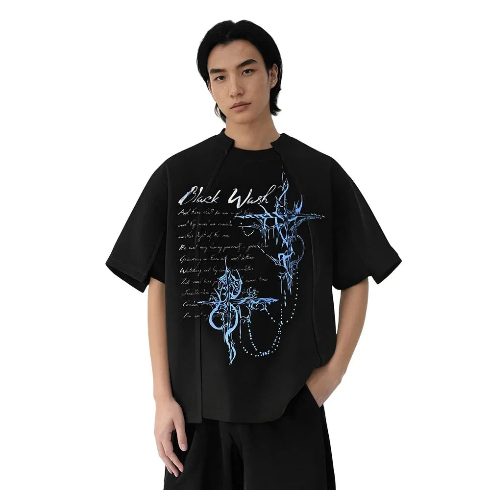 VILZSTUDIOS Retro Totem Print Short Sleeve T-Shirt