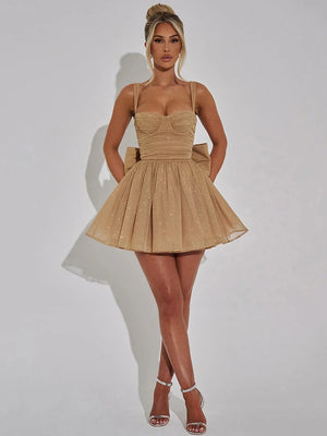 VILZSTUDIOS Sleek Backless Sexy Mini Dress