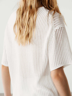 VILZSTUDIOS Beige Cotton Knitted T-shirt