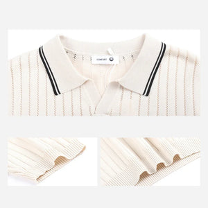 VILZSTUDIOS Lapel Knit Polo T-Shirt