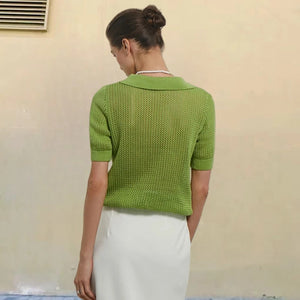 VILZSTUDIOS Casual Knitted Hollow T-Shirt