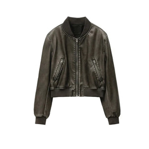 VILZSTUDIOS Vintage Leather Bomber Jacket
