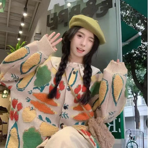 VILZSTUDIOS Cozy Forest Jacquard Knit Cardigan