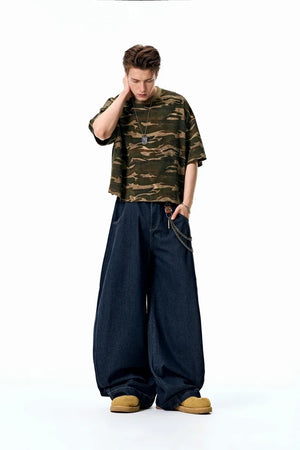 VILZSTUDIOS Oversized Washed Denim Wide Jeans