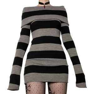 VILZSTUDIOS Flattering Striped Bodycon Mini Dress Spring