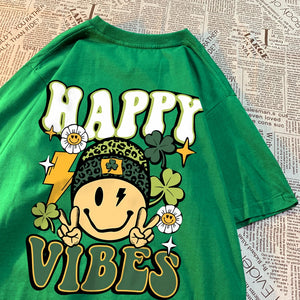 VILZSTUDIOS Happy Vibes Round Neck T-Shirt