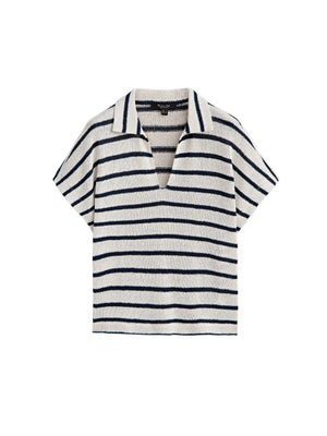 VILZSTUDIOS Striped Casual V-Neck T-Shirt