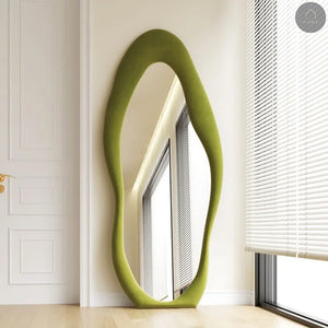 VILZSTUDIOS Full-length mirror Floor-to-ceiling Bedroom full-length mirror Special-shaped irregular cream ins wind fitting mirror