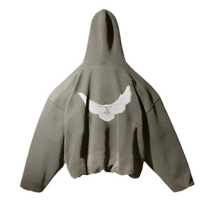 VILZSTUDIOS Oversized Dove Print Hoodie