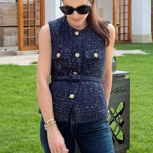 VILZSTUDIOS Stylish Textured Sleeveless Vest