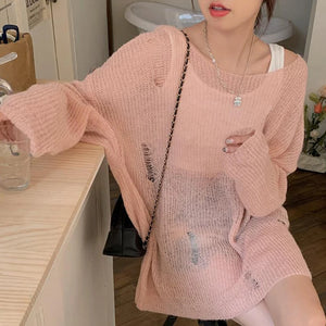 VILZSTUDIOS Fluffy Off Shoulder Knitted Top
