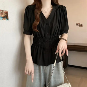 VILZSTUDIOS Oversized V-Neck Blouse