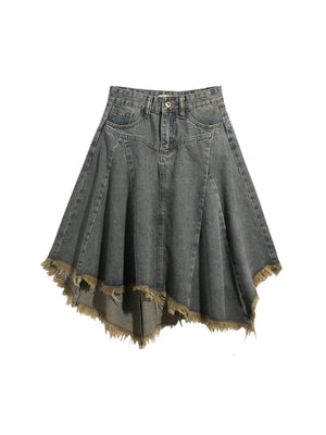 VILZSTUDIOS Vintage Aesthetic Blue Denim Skirt Jeans