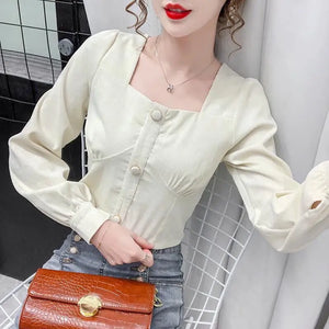 VILZSTUDIOS Cozy Corduroy Long Sleeve Women Blouse