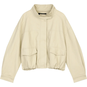 VILZSTUDIOS Y2K Streetwear Beige Loose Jacket